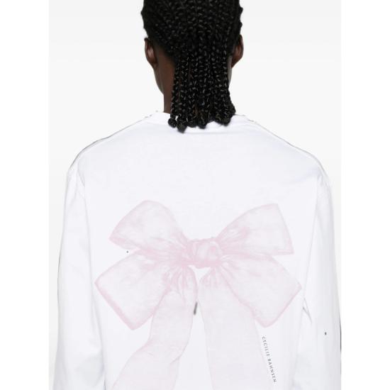26FW 세실리아 반센 긴팔 티셔츠 RTW19006 BLILY WHPIN WHITE - CECILIE BAHNSEN