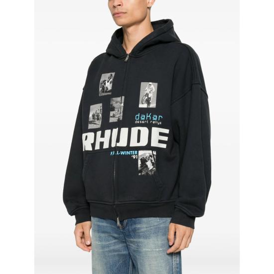 26FW 루드 후드 티셔츠 RHPF26HO01512 6191 BLACK - RHUDE