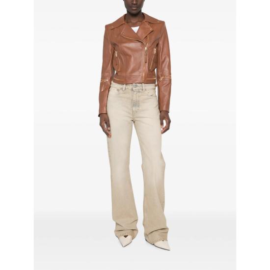 26FW 엘리자베타프랜치 가죽 자켓 GD01Z66E2 FK3 BROWN - ELISABETTA FRANCHI