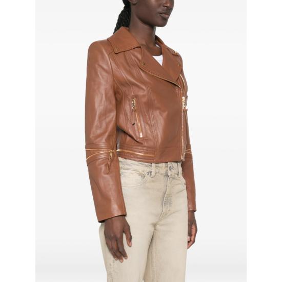 26FW 엘리자베타프랜치 가죽 자켓 GD01Z66E2 FK3 BROWN - ELISABETTA FRANCHI
