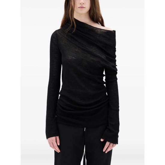 26FW 앤 드뮐미스터 긴팔 티셔츠 B0010916 FA059 099 BLACK