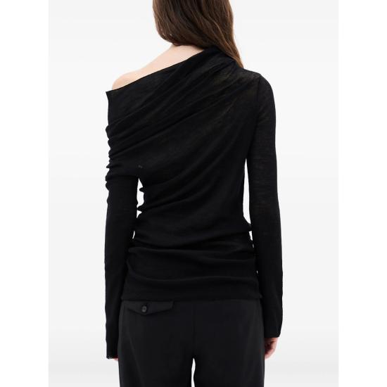 26FW 앤 드뮐미스터 긴팔 티셔츠 B0010916 FA059 099 BLACK - ANN DEMEULEMEESTER