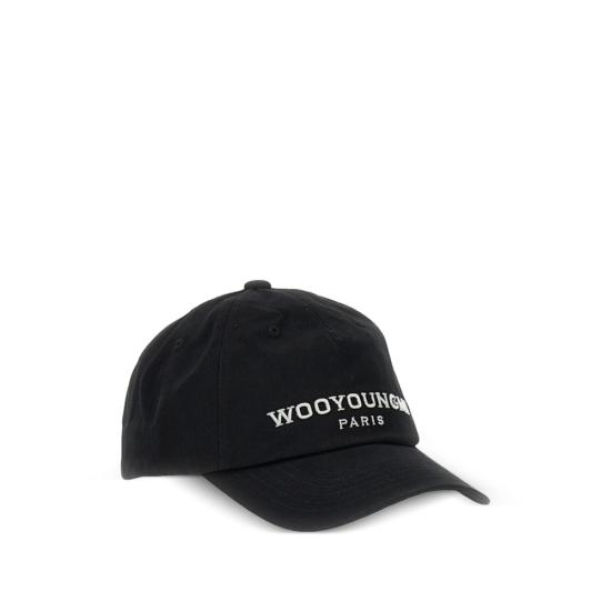 26SS 우영미 자수 로고 볼캡 우영미 W261CA52 661B BLACK - WOOYOUNGMI