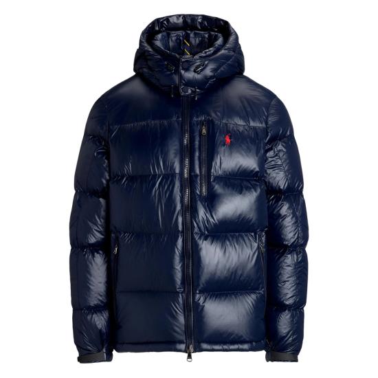 26FW 랄프 로렌 포니 로고 후디드 패딩 710968281002 NAVY BLUE