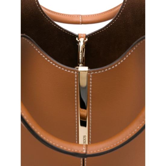 26FW 토즈 레더 미니 토트 쇼핑백 XBWEBRF0100U BL2L83 BROWN - TODS