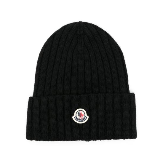 26FW 몽클레어 로고 울 비니 A9327 3B000 36 999 BLACK