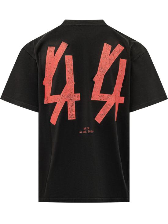 26FW 44레이블 반팔 티셔츠 B0030556FA528 P495 BLACK GUESTLIST RED - 44 LABEL
