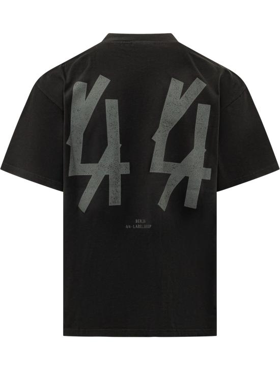 26FW 44레이블 반팔 티셔츠 B0030556FA706 P761 BLACK BLACKLISTED ANTRACITE - 44 LABEL