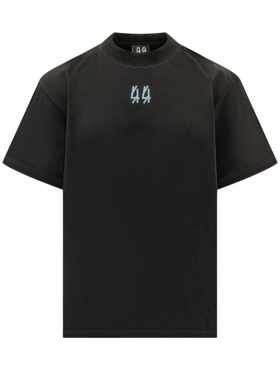 26FW 44레이블 반팔 티셔츠 B0030669FA706 P877 BLACK DRIP METAL BLUE