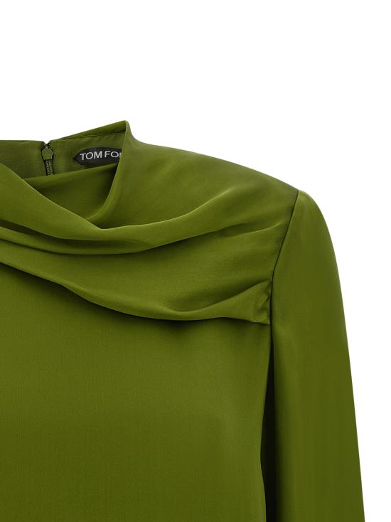 26FW 톰포드 블라우스 TS2167FAX1778GDK Green - TOMFORD
