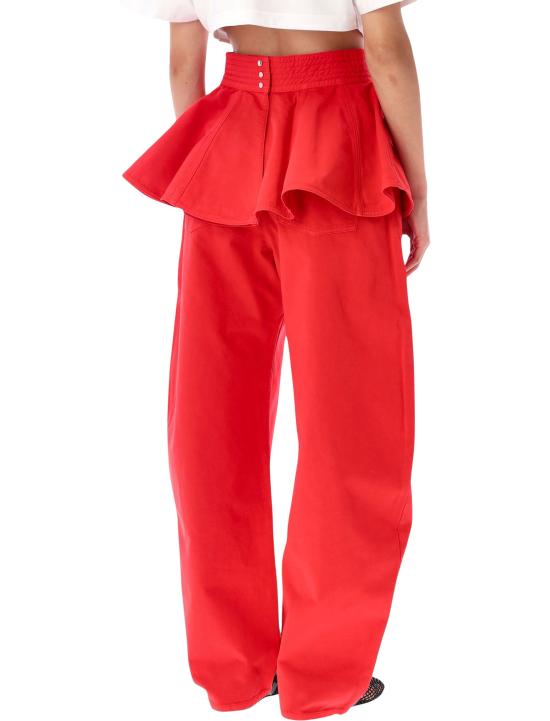 26FW 알라이아 스트레이트 팬츠 AA9J2628D028D 384 Rosso - ALAIA