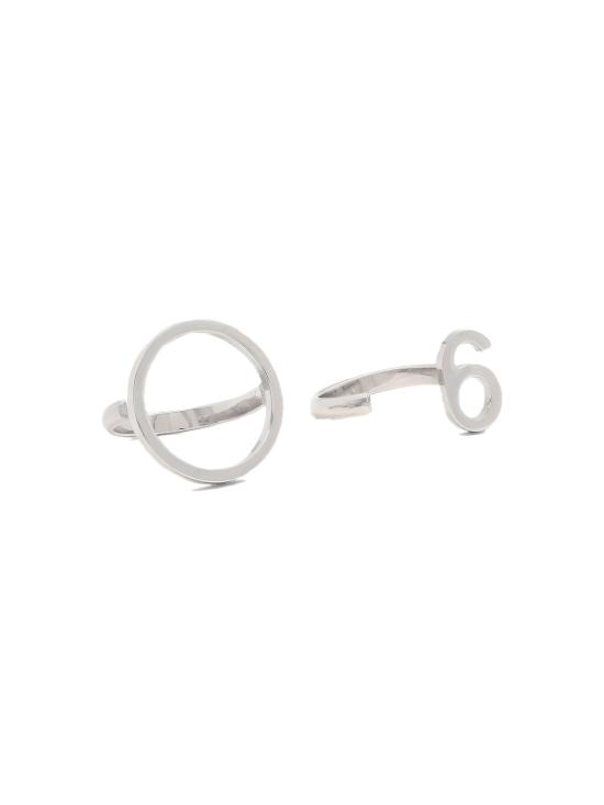  마르지엘라 반지 메종  6 로고 실버  2개 세트 - MAISON MARGIELA