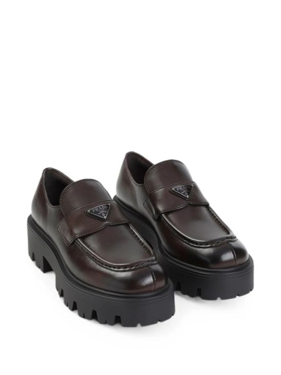 26FW 프라다 모노블럭 러버솔 레더 로퍼 1D185OFB050 3KDP F0562 TEAK - PRADA