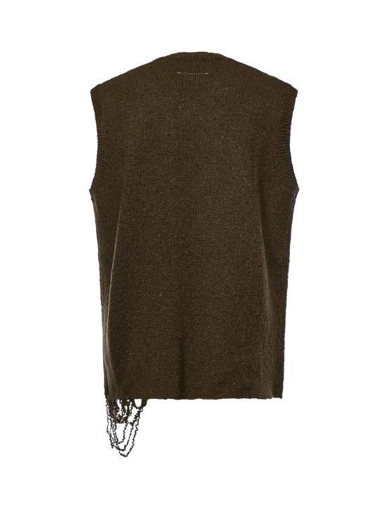 26FW MM6 메종마르지엘라 니트 베스트 SH0FB0026M13283727S Light Brown - MM6 MAISON MARGIELA
