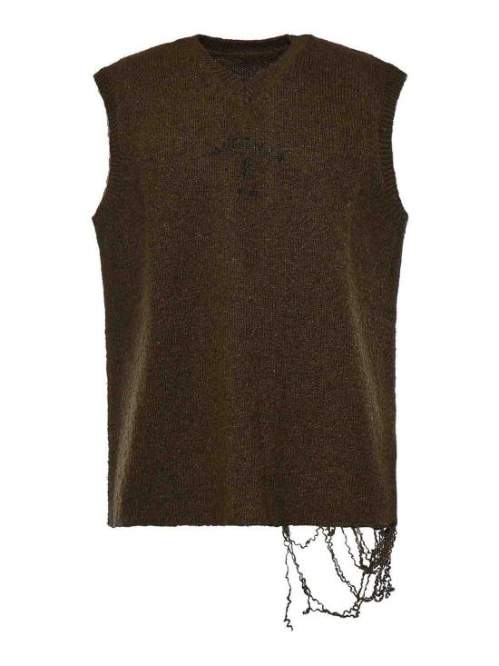 26FW MM6 메종마르지엘라 니트 베스트 SH0FB0026M13283727S Light Brown