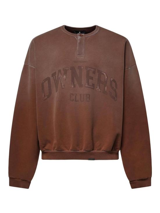 26FW 리프레젠트 긴팔 티셔츠 OCM10009616 Brown