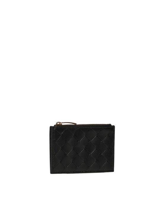 26SS 보테가베네타 인트레치아토 지퍼 카드 케이스 806032VCPP38425 Black - BOTTEGA VENETA