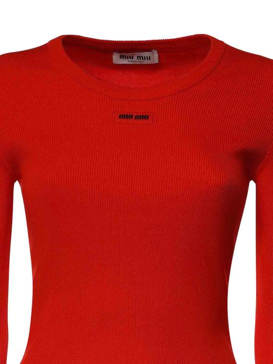 26FW 미우미우 긴팔 티셔츠 MML05V1902F0049 Orange - MIU MIU