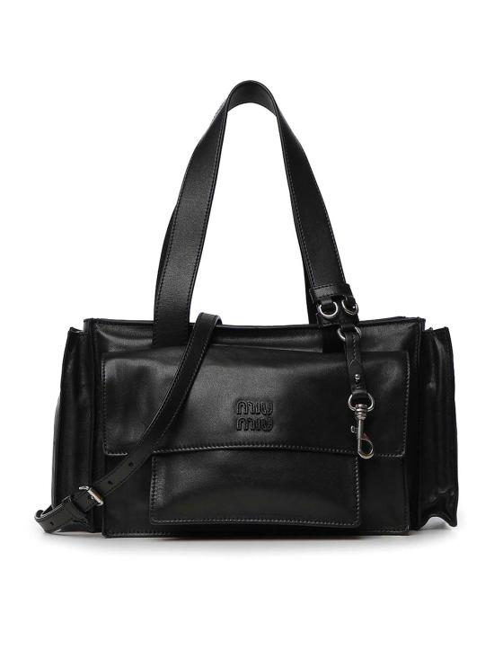 26FW 미우미우 유틸리테 나파 레더 탑 핸들 백 5BG3352G7QF0002 Black