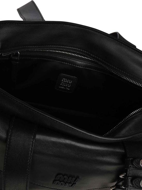 26FW 미우미우 유틸리테 나파 레더 탑 핸들 백 5BG3352G7QF0002 Black - MIU MIU