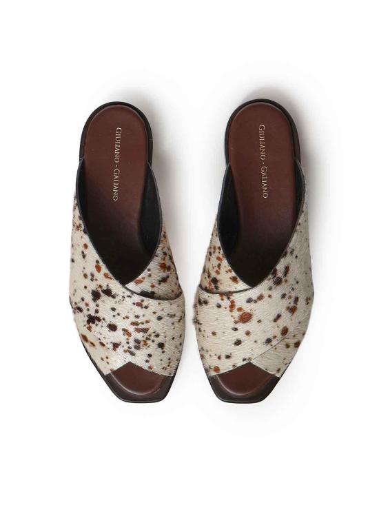 26SS 줄리아노 갈리아노 뮬/슬리퍼 GD02MWILDHORN Beige - GIULIANO GALIANO