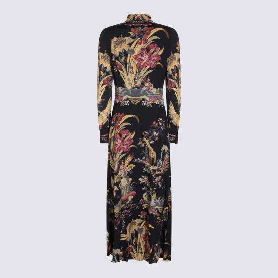 26FW 에트로 롱 원피스 WRHA0552 99SP41EX0813 BLACK BORDEAUX - ETRO