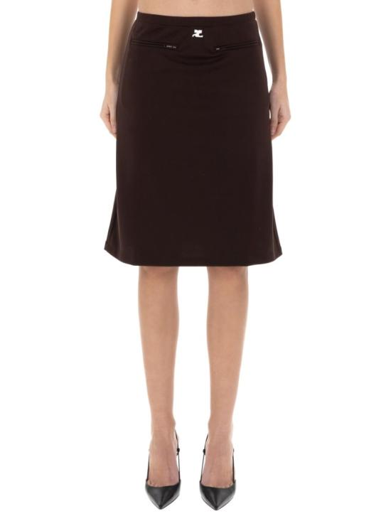 25FW 쿠레쥬 미디 스커트 325JJU296J S02501983 Brown - COURREGES