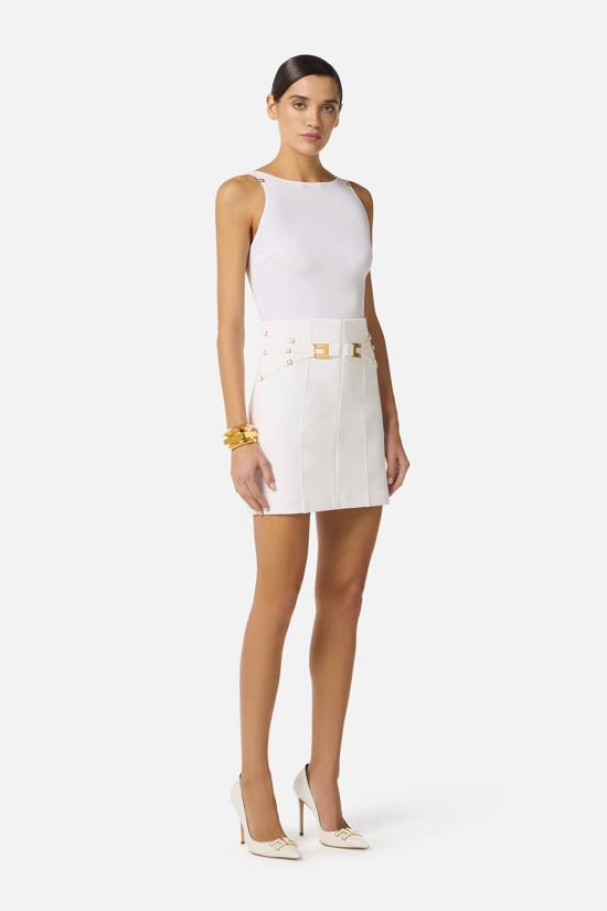 26SS 엘리자베타프랜치 숏 스커트 GO16761E2360 Ivory - ELISABETTA FRANCHI