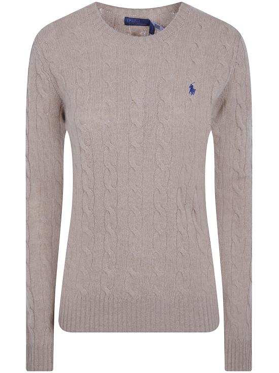 26FW 폴로 랄프로렌 폴로 자수 케이블 니트 스웨터 211971865099 002 NUDE NEUTRALS