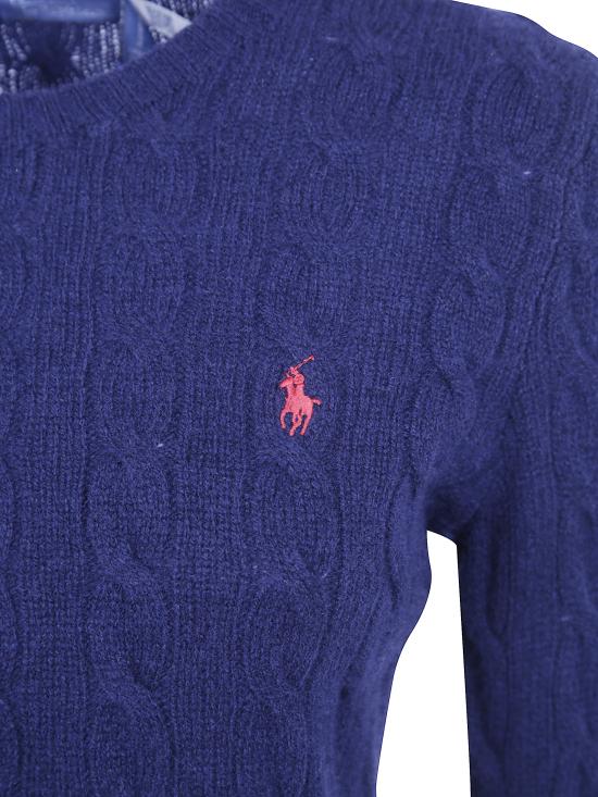 26FW 폴로 랄프로렌 폴로 자수 케이블 니트 스웨터 211971865099 003 BLUE - POLO RALPH LAUREN