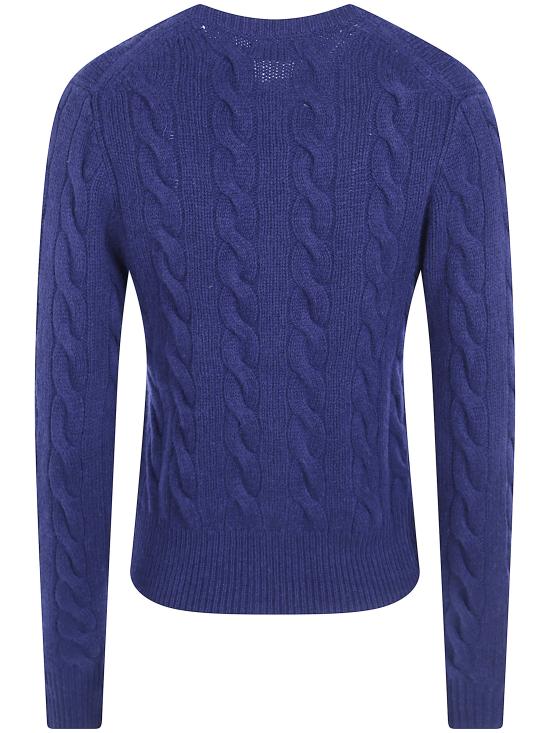 26FW 폴로 랄프로렌 로고 자수 크루넥 가디건 211972104099 004 BLUE - POLO RALPH LAUREN