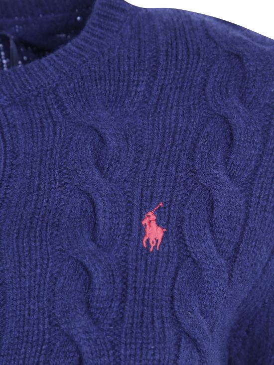 26FW 폴로 랄프로렌 로고 자수 크루넥 가디건 211972104099 004 BLUE - POLO RALPH LAUREN