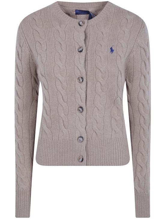 26FW 폴로 랄프로렌 로고 자수 크루넥 가디건 211972104099 001 NUDE NEUTRALS - POLO RALPH LAUREN