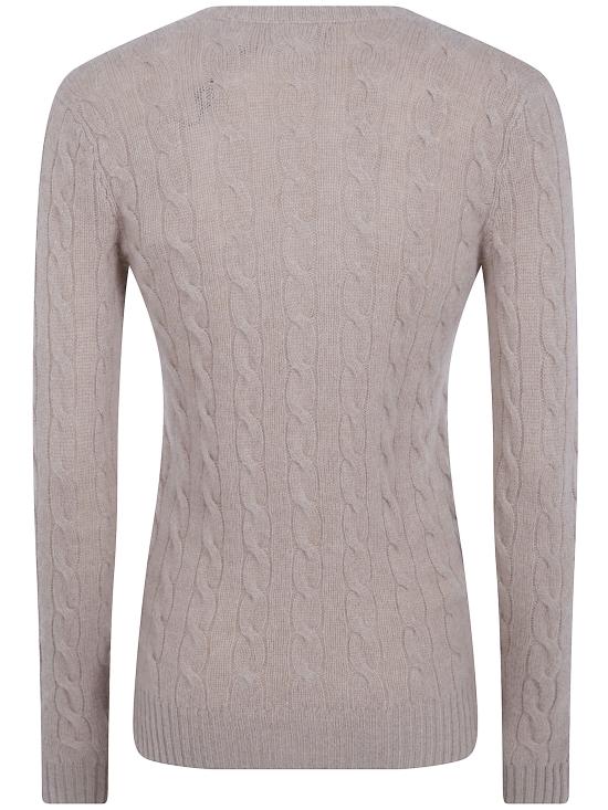 26FW 폴로 랄프로렌 포니 로고 자수 케이블 니트 v넥 스웨터 211971866099 002 NUDE NEUTRALS - POLO RALPH LAUREN