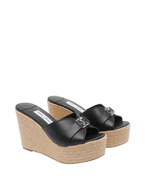 25FW 지미추 샌들 LEDAWEDGE100FDZBLACKSILVER - JIMMY CHOO