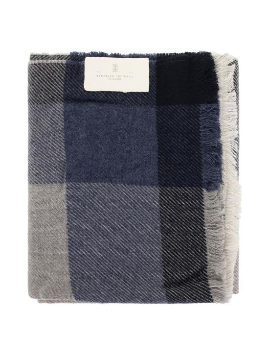 25FW 브루넬로 쿠치넬리 울&캐시미어 트윌 체크 스카프 MSC666AGCD061 BLUE - BRUNELLO CUCINELLI