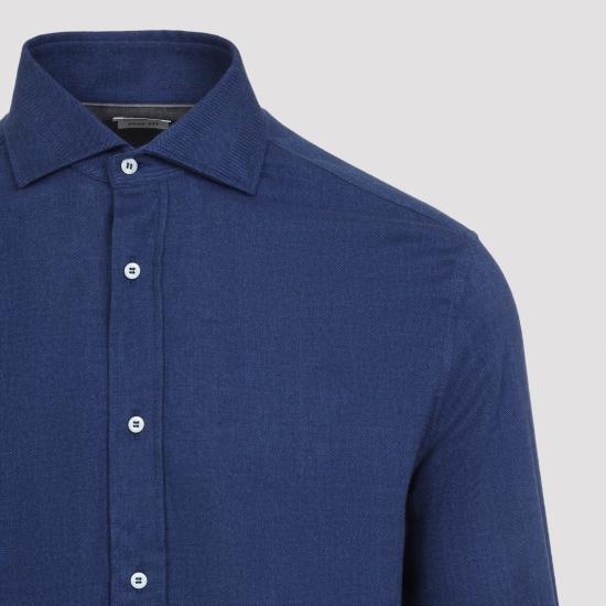 25FW 브루넬로 쿠치넬리 긴팔 셔츠 MY6370627C018 BLUE - BRUNELLO CUCINELLI