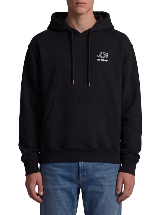 26FW 오프화이트 후드 티셔츠 OMBB085F26 BLACK