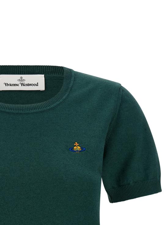 26FW 비비안웨스트우드 베아 니트 반소매 스웨터 1803002QY001VM402 Green - VIVIENNE WESTWOOD