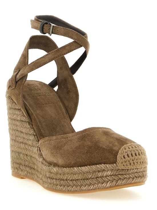 26SS 브루넬로 쿠치넬리 프레셔스 루프 스웨이드 에스파드리유 웨지 MZSFG3150C8921 Brown - BRUNELLO CUCINELLI