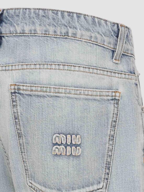 26FW 미우미우 스트레이트 팬츠 GWP607SOOO192VF0013 Light Blue - MIU MIU
