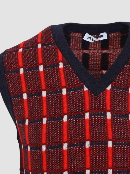 26FW 질샌더 니트 베스트 J22FB0152J14852646 Red - JIL SANDER