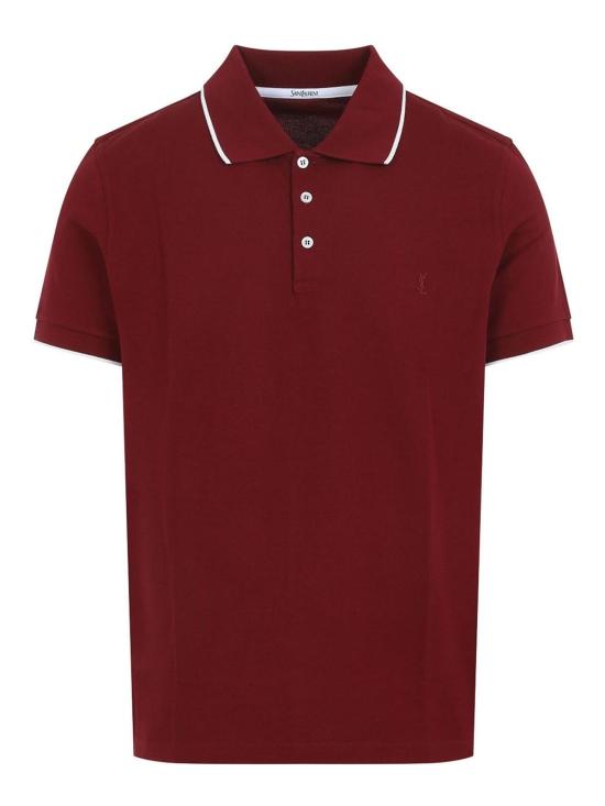 25FW 생로랑 폴로 티셔츠 862976Y37ZE6190 Dark Red