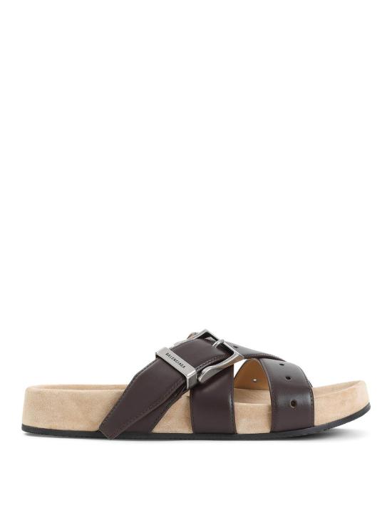 25FW 발렌시아가 벨트 뮬 866354WCDT12328 Beige