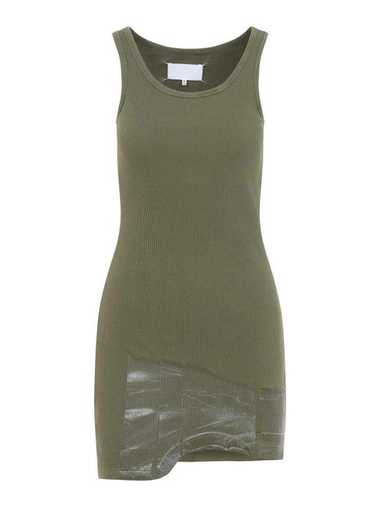 25FW 마르지엘라 테이프 리브드 미니 원피스 S29DA0016M20202693 Dark Green