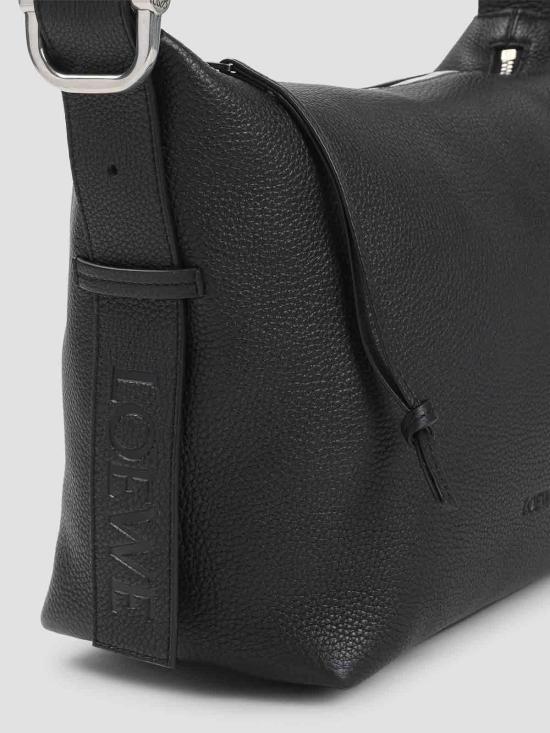 26FW 로에베 서플 그레인드 카프스킨 루프 호보백 BB22CMDX011100 Black - LOEWE