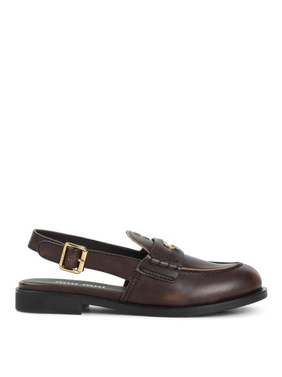 26FW 미우미우 앤티크 레더 슬링백 로퍼 5D561EF0203G48F0192 BROWN
