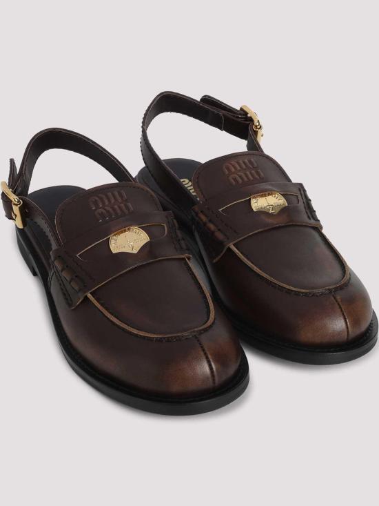 26FW 미우미우 앤티크 레더 슬링백 로퍼 5D561EF0203G48F0192 BROWN - MIU MIU