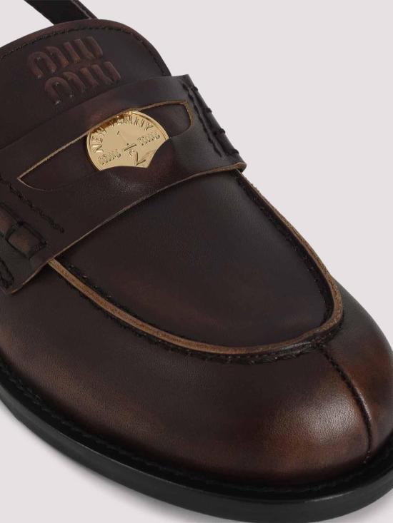 26FW 미우미우 앤티크 레더 슬링백 로퍼 5D561EF0203G48F0192 BROWN - MIU MIU