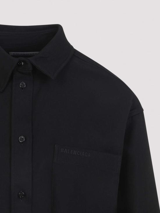 25FW 발렌시아가 클래식 코튼 셔츠 872318TUP181000 Black - BALENCIAGA